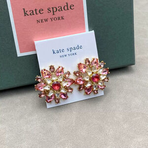 kate spade Pave Diamond Flower Stud Earrings